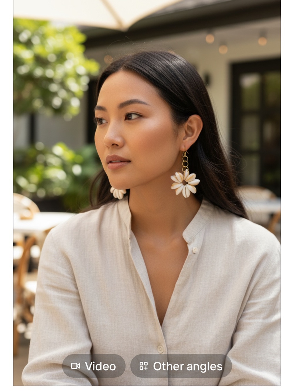 NWT Handmade in Hawaii, Hawaiian shell chain earring.
